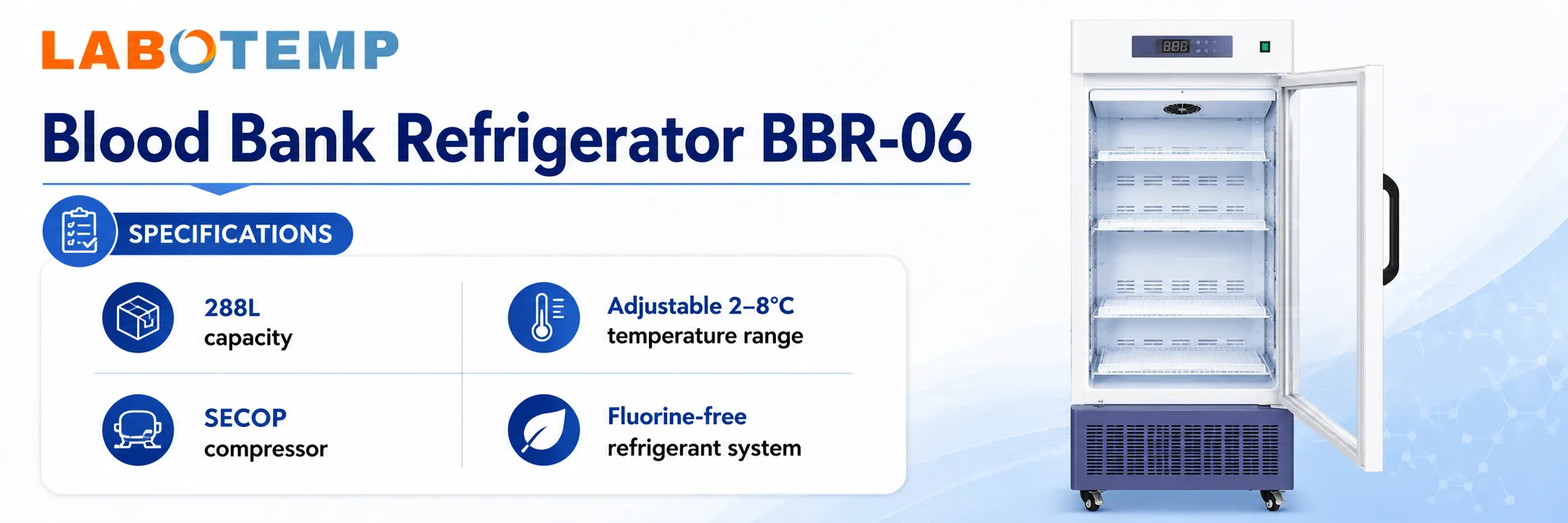 Blood Bank Refrigerator BBR-06 Specfications Poster