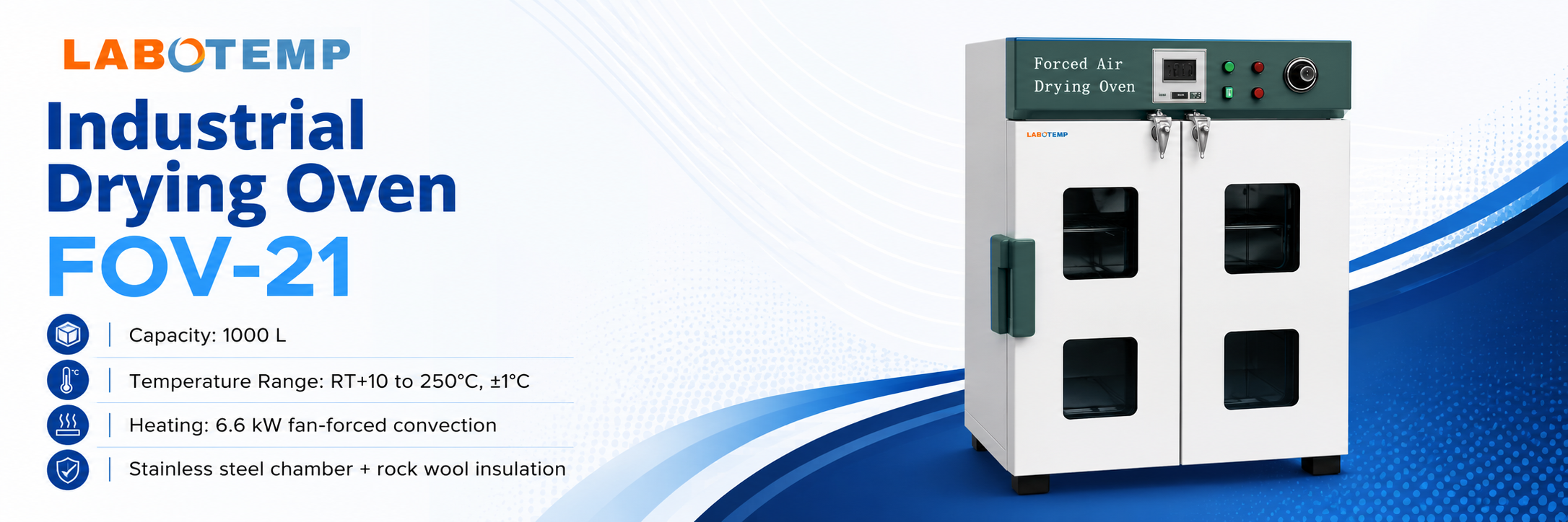 Industrial Drying Oven FOV-21 Specification Poster