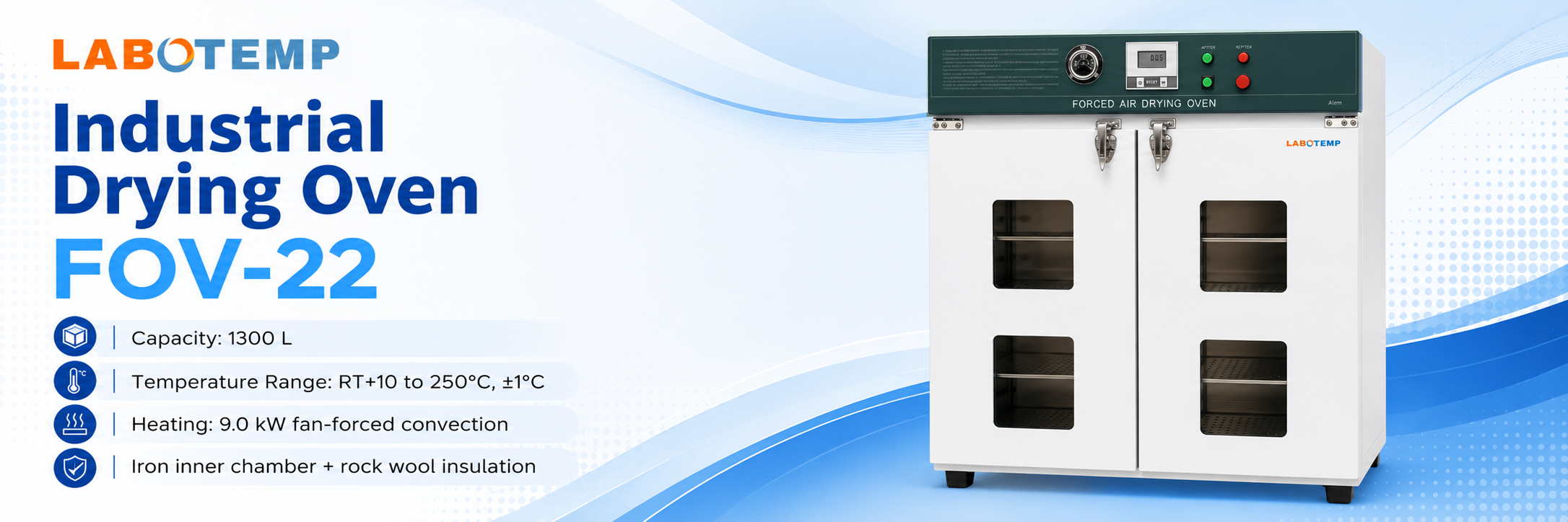 Industrial Drying Oven FOV-22 Specification Poster