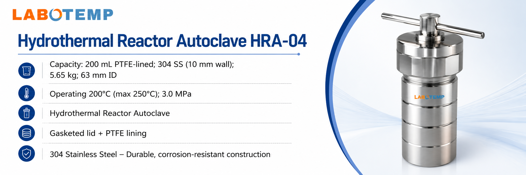 Hydrothermal Reactor Autoclave HRA-04 Specification Poster